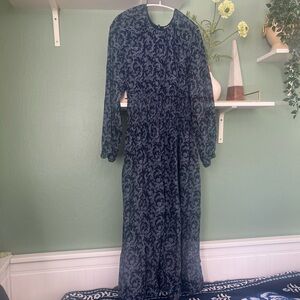 Madewell- Bubble-Sleeve Smocked Midi Dress in Floral